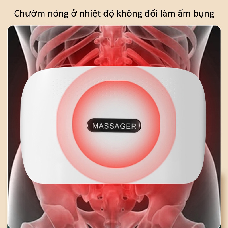 Máy Massage Bụng Đa Năng 3 Chế Độ, Đai Mát Xa Bụng Tinh Dầu Thảo Dược Chườm Nóng Giúp Giảm Mỡ Bụng, Chân Đùi, Vùng Lưng