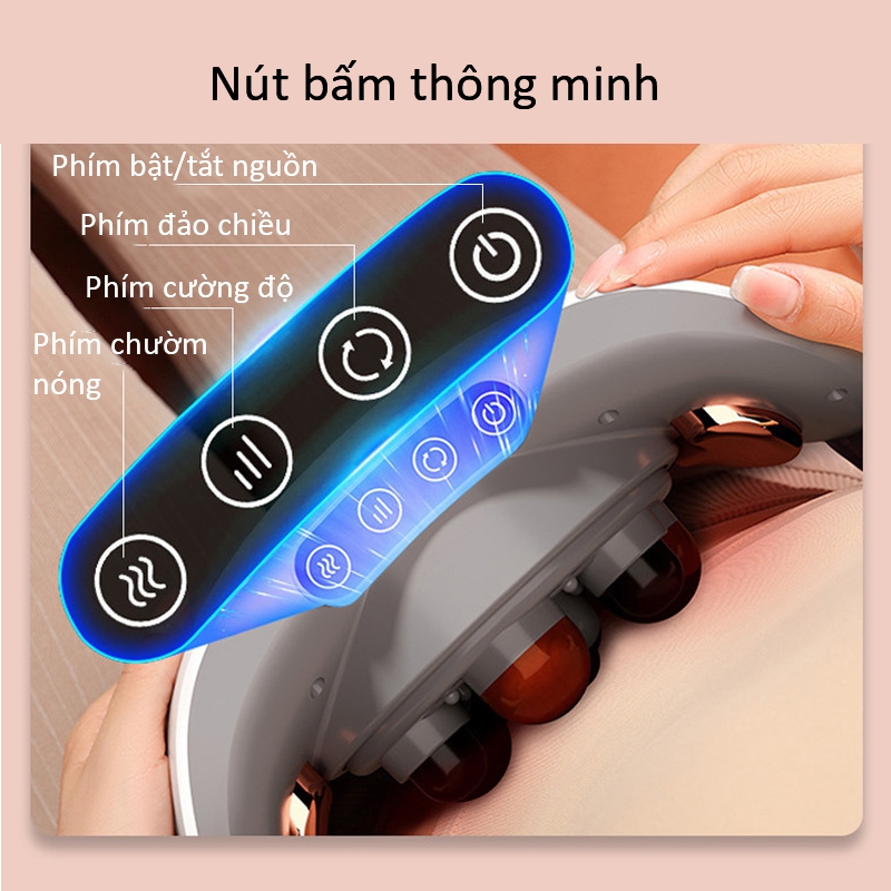 Máy Massage Bụng Đa Năng 3 Chế Độ, Đai Mát Xa Bụng Tinh Dầu Thảo Dược Chườm Nóng Giúp Giảm Mỡ Bụng, Chân Đùi, Vùng Lưng