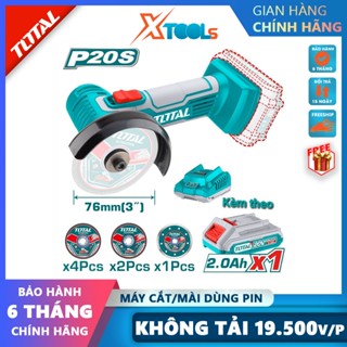 Máy mài cắt mini dùng pin TOTAL 20V, đường kính đĩa mài 76mm, máy cắt máy mài cầm tay nhỏ gọn - chính hãng