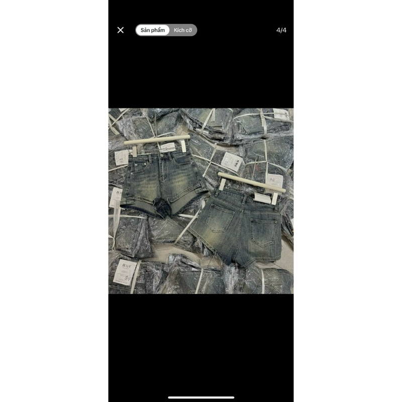 Quần short jean trơn co dãn