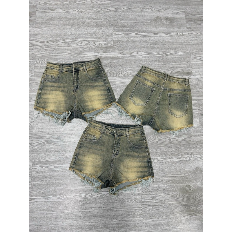 Quần short jean trơn co dãn