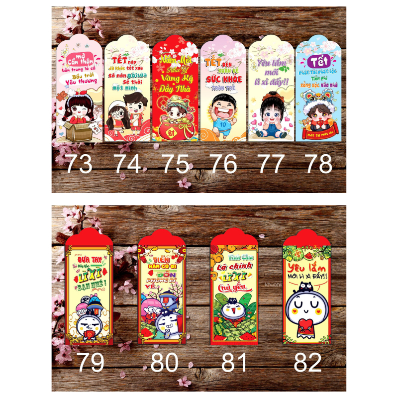 Combo 50 bao lì xì tết cao cấp 2024