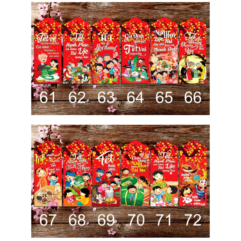 Combo 50 bao lì xì tết cao cấp 2024
