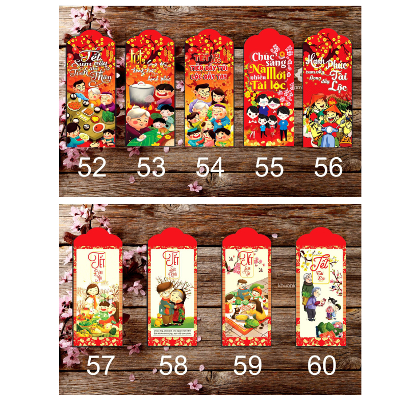 Combo 50 bao lì xì tết cao cấp 2024