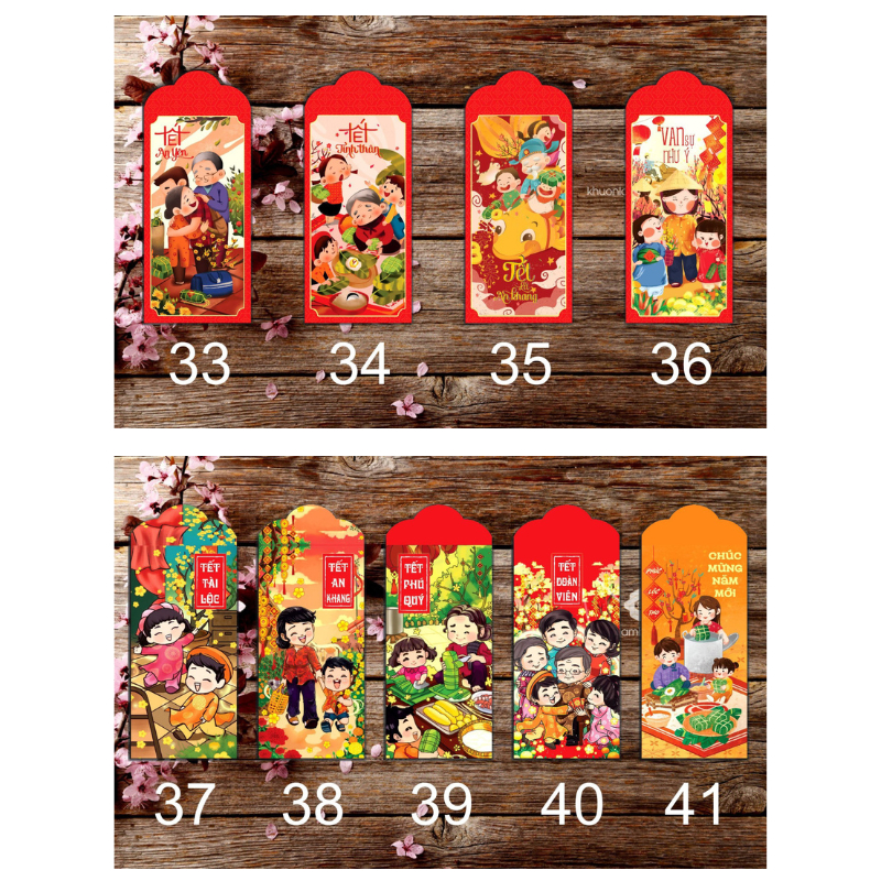 Combo 50 bao lì xì tết cao cấp 2024