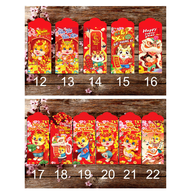 Combo 50 bao lì xì tết cao cấp 2024