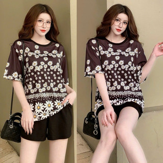 SÉT BỘ SHORT NỮ THUN COTTON PHỐI 3D CAO CẤP