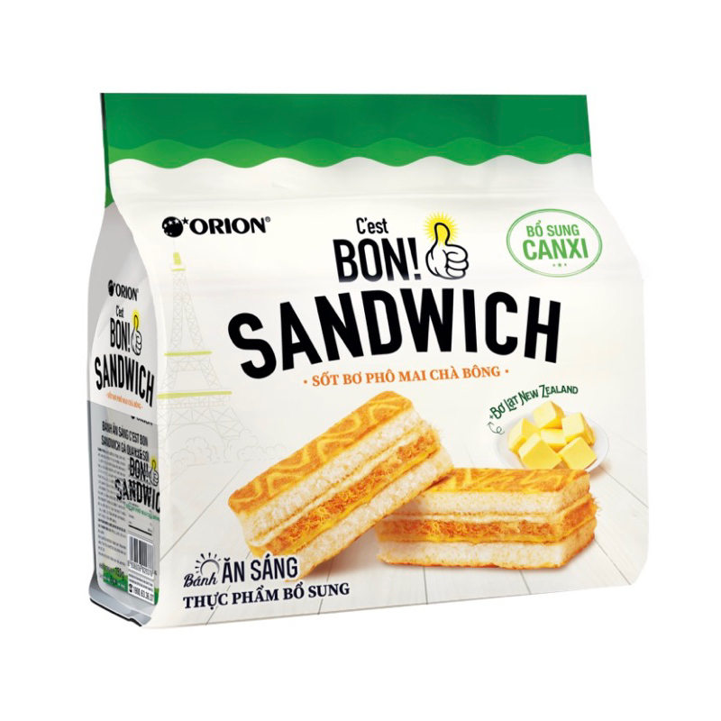 Bánh C'est Bon//SANDWICH vị Sốt Phô Mai Chà Bông 147g(6 gói)