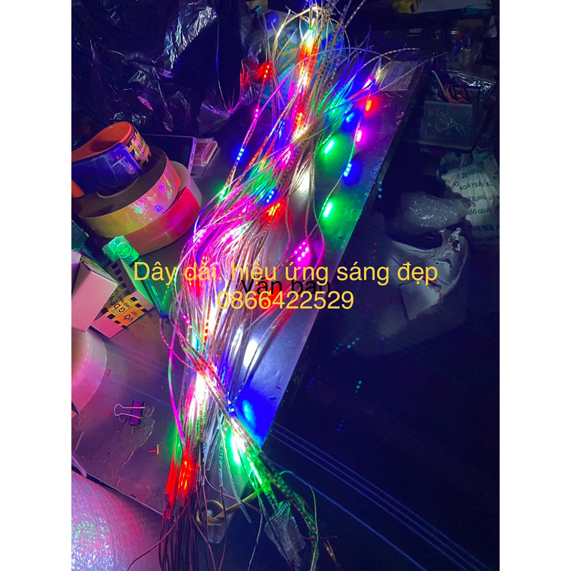 Dây led chạy 7 màu dài 1 mét 12v 24v nháy chạy cực đẹp, bọc chống nước