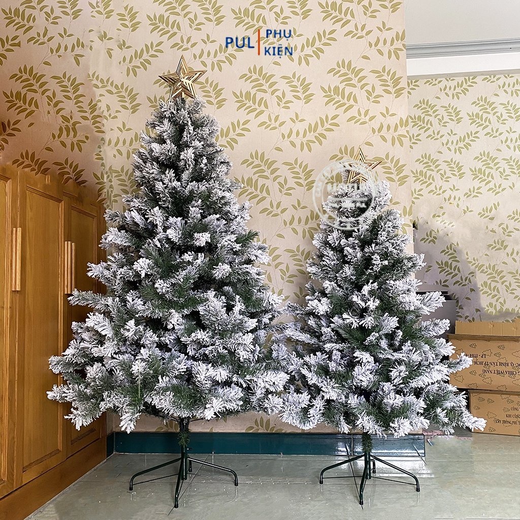 Cây Thông Phủ Tuyết 1m2, 1m5, 2m - Cây Thông Trắng Noel Đẹp Nhất Trong Các Loại Cây Trang Trí