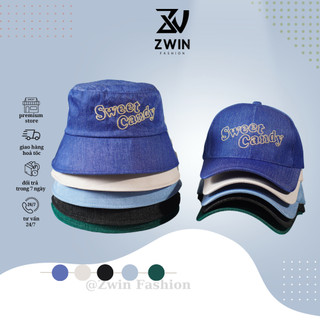 Mũ lưỡi trai và mũ bucket thêu SWEET CANDY đội đôi đội cặp couple nón kết chất vải nhung jean form unisex nam nữ N136