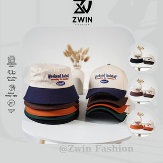 Nón lưỡi trai và mũ bucket cặp - Mũ couple đội đôi thêu Weekend holiday chất vải kaki form unisex nam nữ N138