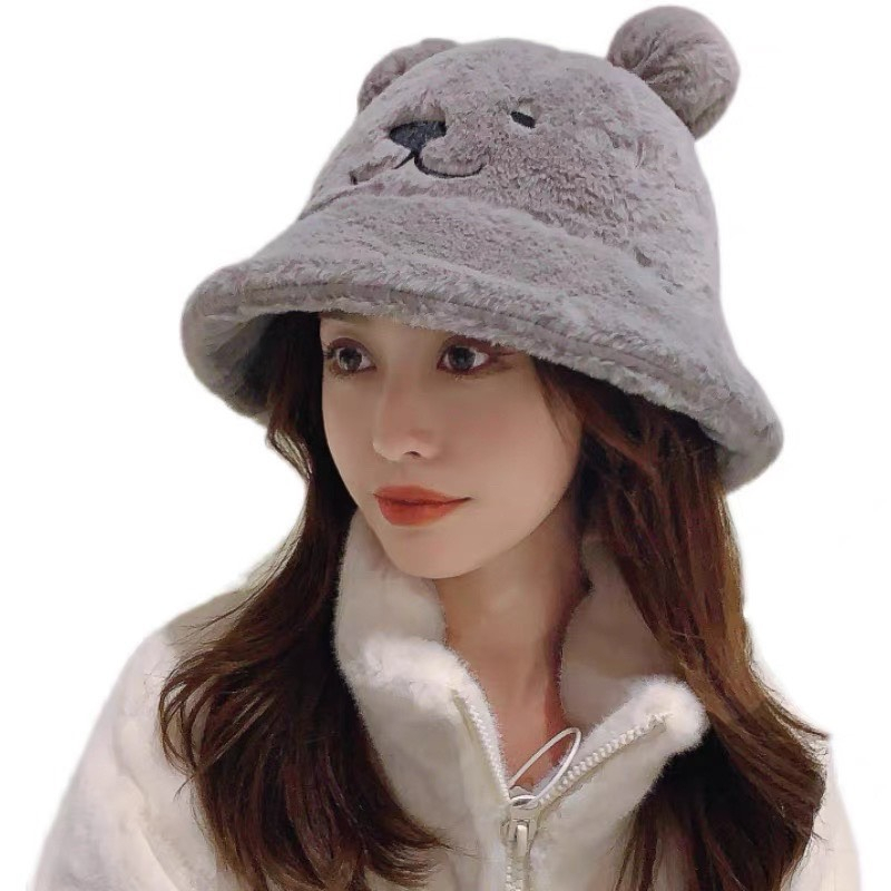 Nón Bucket Tai Gấu, Mũ Tai Bèo Rộng Vành Lông Mượt Phong Cách Hàn Quốc Trẻ Trung