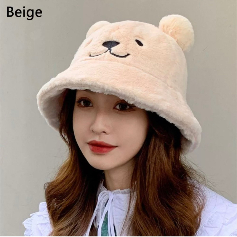 Nón Bucket Tai Gấu, Mũ Tai Bèo Rộng Vành Lông Mượt Phong Cách Hàn Quốc Trẻ Trung