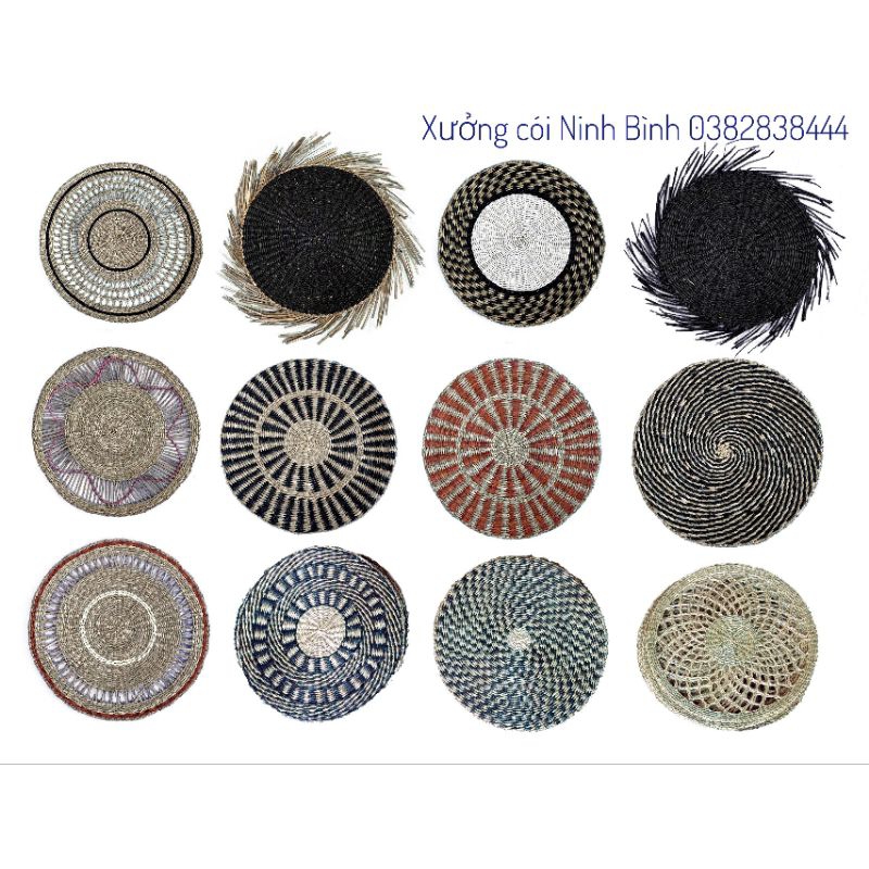 Lót Bình Hoa Lót Chén Đĩa, Đĩa Đan Cói Thủ Công Trang Trí Decor Phòng Khách Phòng Ngủ