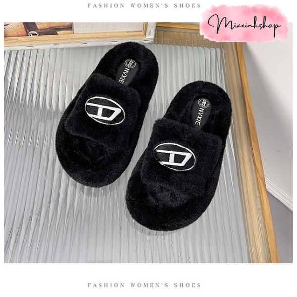 Dép lông nữ dép lê bông đế cao 4P LOẠI 1 FULL HỘP siêu xinh đi mềm êm chân hàng QCCC