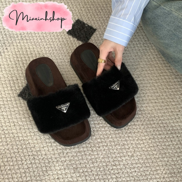 Dép lông nữ dép lê bông đế cao 3P LOẠI 1 FULL HỘP siêu xinh đi mềm êm chân hàng QCCC