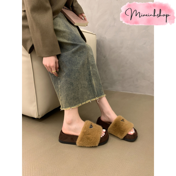 Dép lông nữ dép lê bông đế cao 3P LOẠI 1 FULL HỘP siêu xinh đi mềm êm chân hàng QCCC