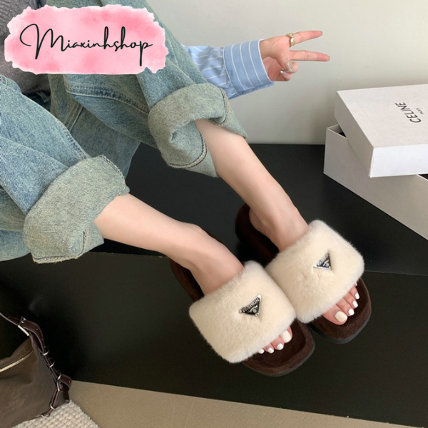 Dép lông nữ dép lê bông đế cao 3P LOẠI 1 FULL HỘP siêu xinh đi mềm êm chân hàng QCCC