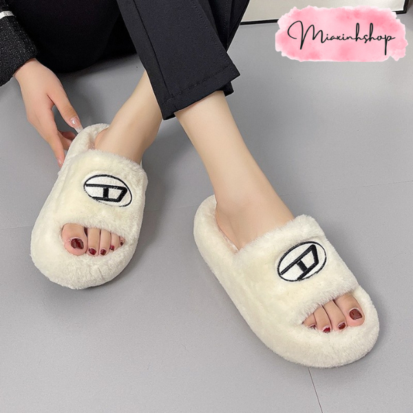 Dép lông nữ dép lê bông đế cao 4P LOẠI 1 FULL HỘP siêu xinh đi mềm êm chân hàng QCCC