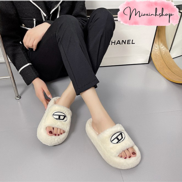 Dép lông nữ dép lê bông đế cao 4P LOẠI 1 FULL HỘP siêu xinh đi mềm êm chân hàng QCCC