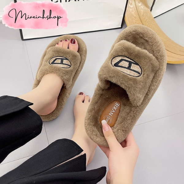 Dép lông nữ dép lê bông đế cao 4P LOẠI 1 FULL HỘP siêu xinh đi mềm êm chân hàng QCCC