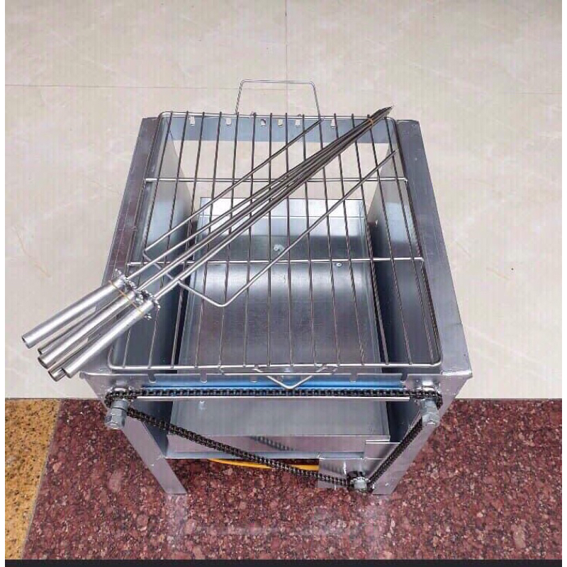 Bếp nướng quay tự động mô tơ 18w  siêu khoẻ bền - tặng kèm xiên nướng đi kèm