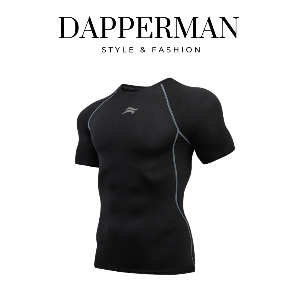 Áo thể thao nam tay ngắn cotton 4 chiều thoáng khí ôm body trẻ trung năng động DAPPERMANk