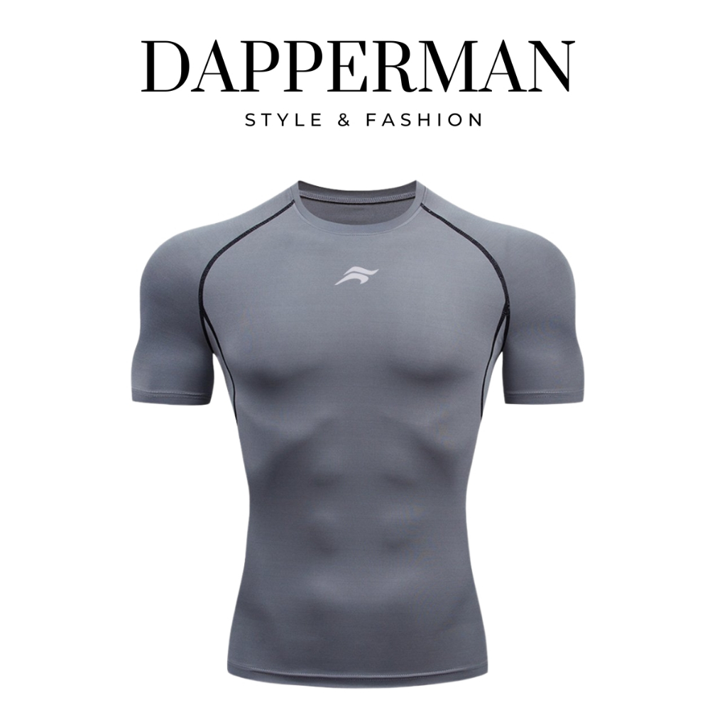 Áo thể thao nam tay ngắn cotton 4 chiều thoáng khí ôm body trẻ trung năng động DAPPERMANk