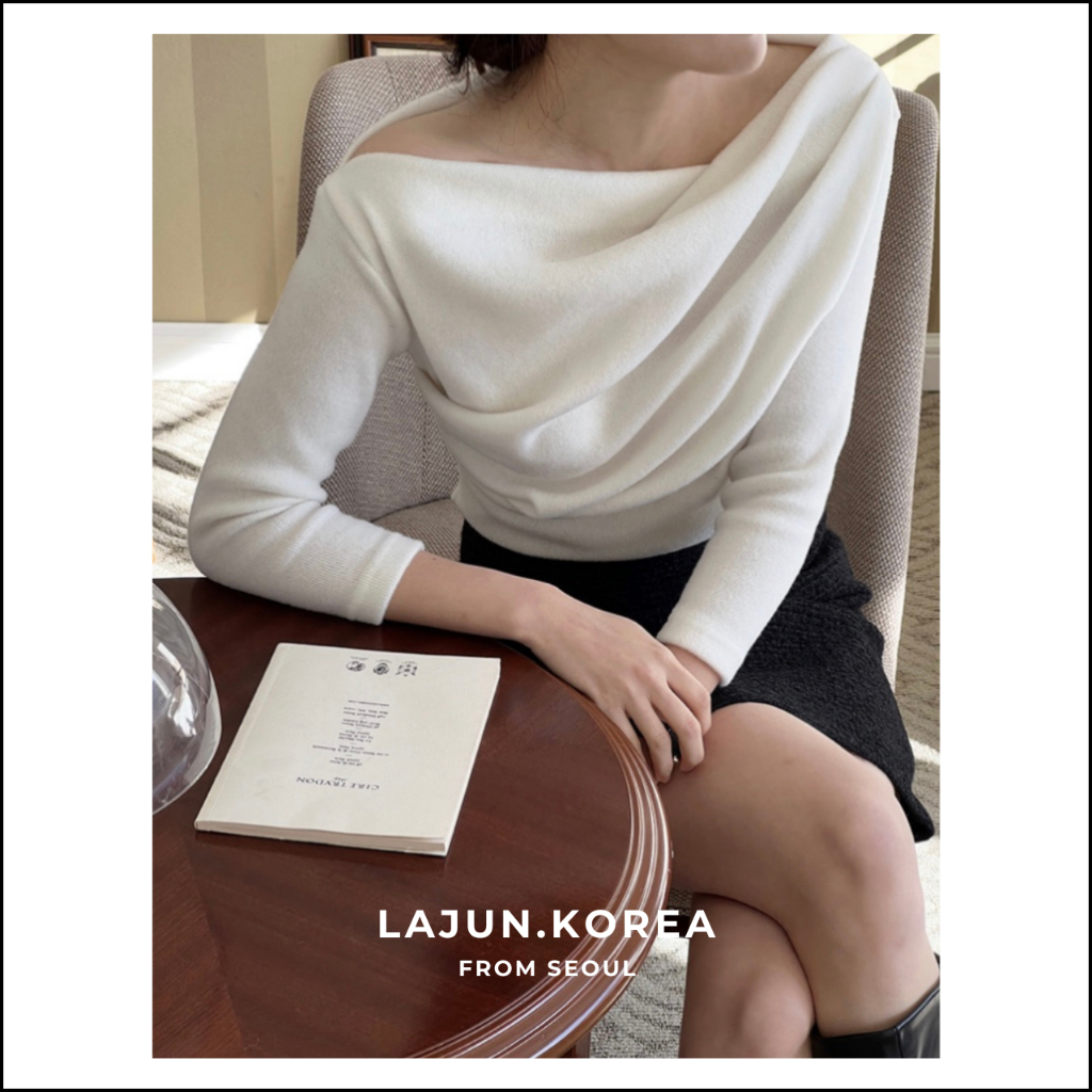 [LAJUN KOREA] Áo Len Thor Xốp Nhấn Vai / Trễ Vai Hàn Quốc