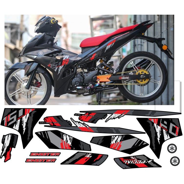 tem exciter 150 H17 đen đỏ
