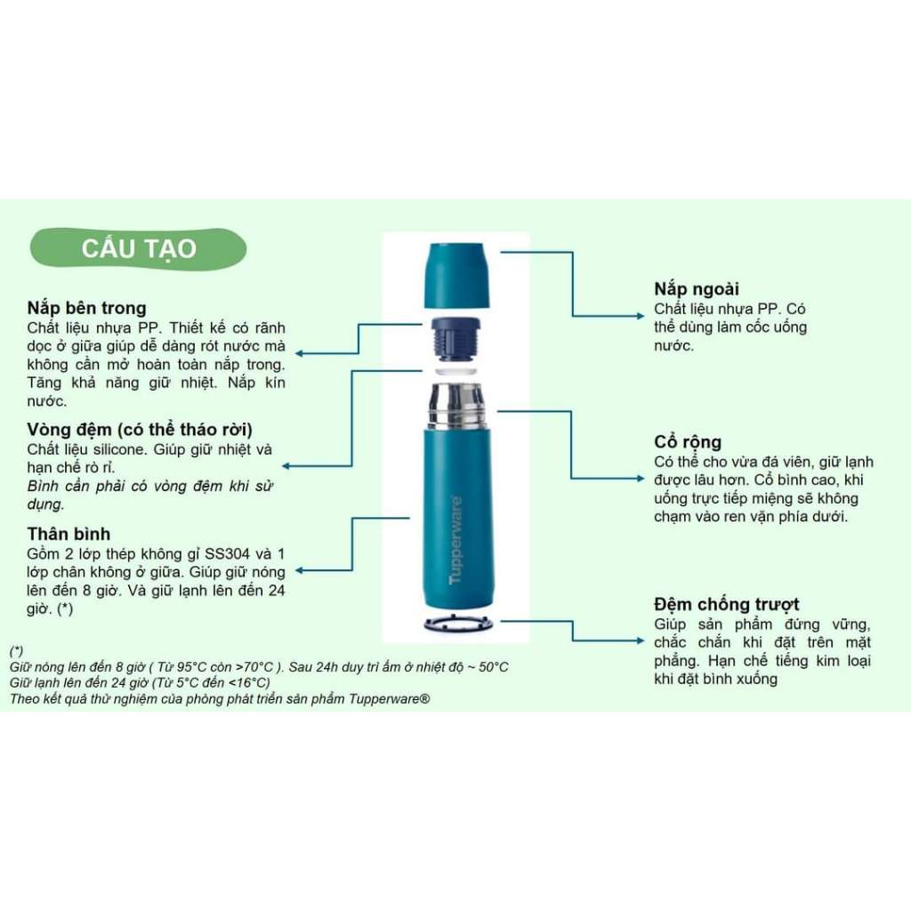 Bình Giữ Nhiệt Tupperware Tupp Buddy 520ml