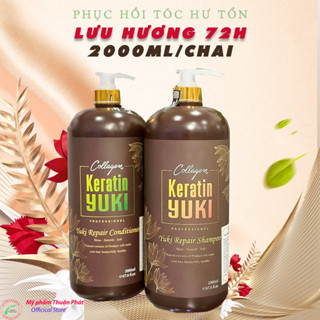 Dầu gội xả YUKI Collagen Keratin 2000ML | Giảm Rụng Tóc, Kích Mọc Tóc, Phục Hồi Tóc Hư Tổn, Mềm mượt Minh Anh Hair Store