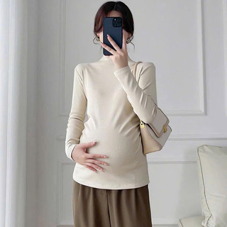 Áo bầu giữ nhiệt thu đông, áo giữ nhiệt bà bầu chất thun len tăm kiểu cổ 3cm