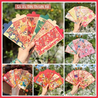Combo 60/120 Bao Lì Xì TẾT THIẾT KẾ đặc sắc - Tổng hợp các mẫu - Giấy C150 cán mờ in sắc nét