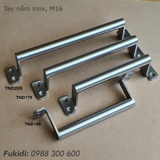 Tay nắm chữ D thép không gỉ, M16 dài 145, 175 và 205mm - TND145, TND175 và TND205