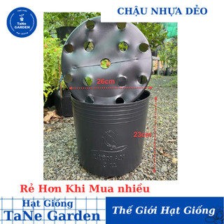 Chậu nhựa trồng cây C11 đen dẻo trồng rau, hoa, cây cảnh
