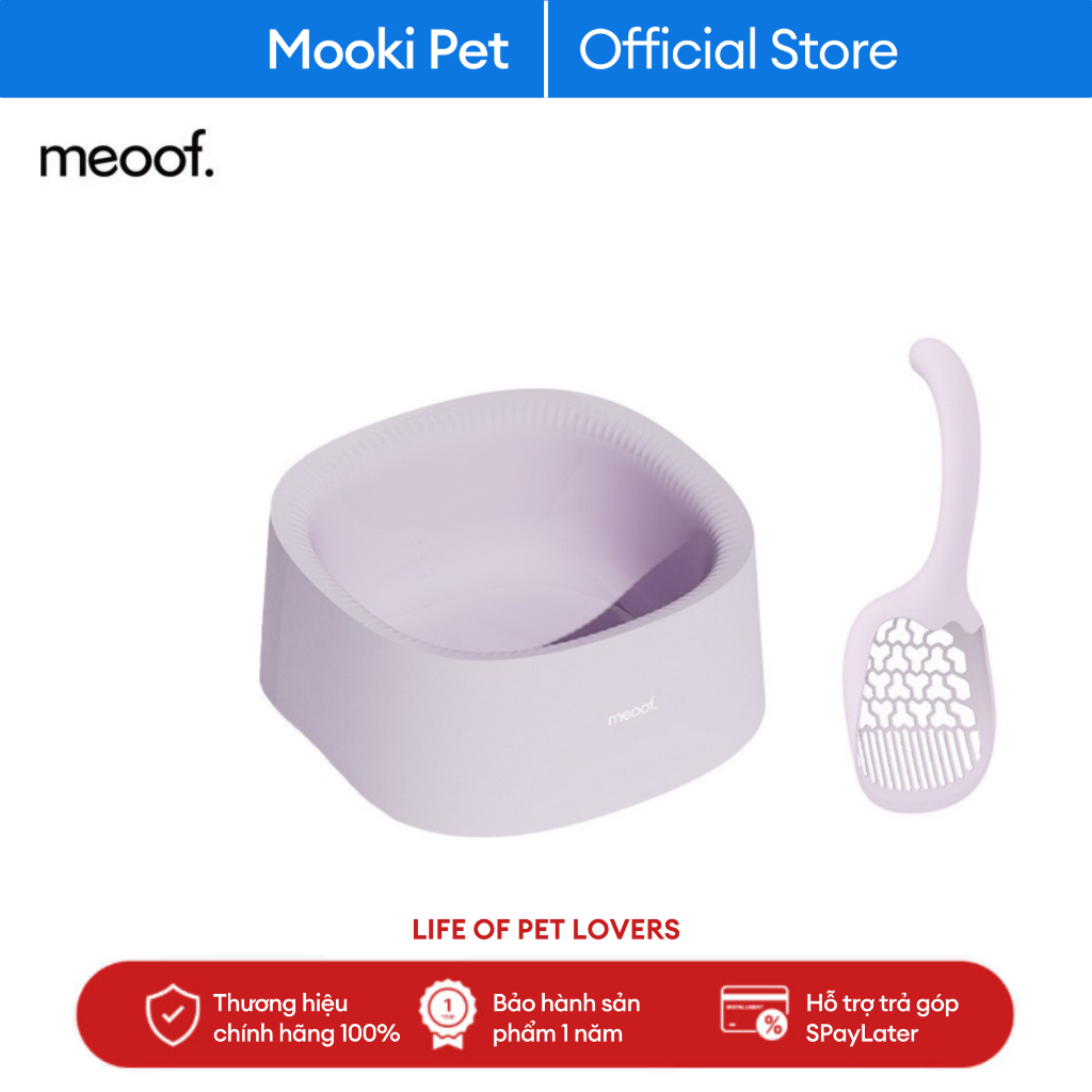 Chậu vệ sinh mèo chống bắn phong cách thời trang Mooki Pet