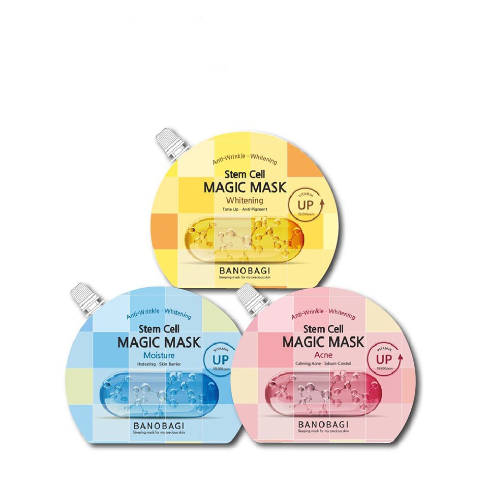 Lẻ 01 Miếng Mặt Nạ Ngủ Dưỡng Ẩm Trắng Da Banobagi Stem Cell Magic Mask 23ml