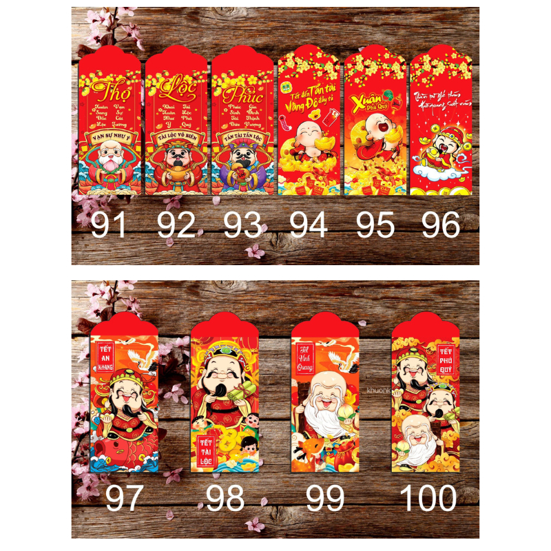 Sỉ 1000 bao lì xì tết mẫu mới 2024 - tặng kèm túi