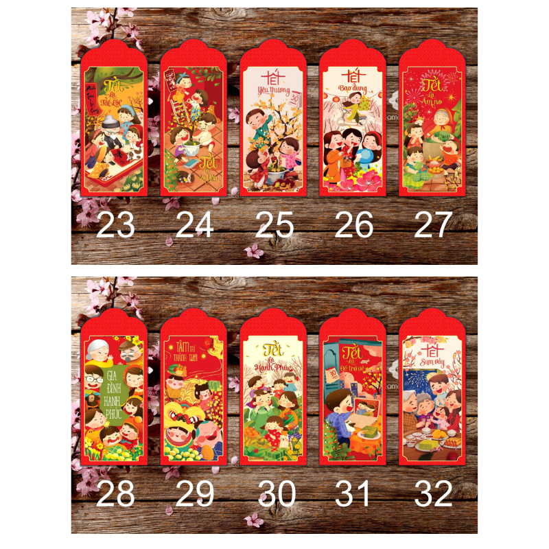 Sỉ 1000 bao lì xì tết mẫu mới 2024 - tặng kèm túi