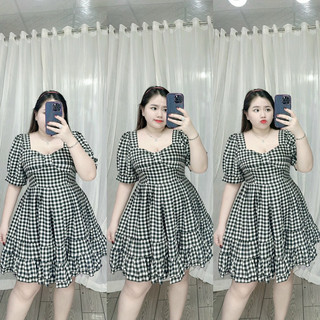 [Bigsize 60-85kg] Đầm lụa xếp ly ngực