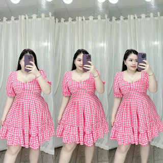 [Bigsize 60-85kg] Đầm lụa xếp ly ngực