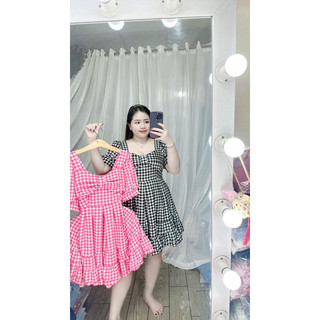 [Bigsize 60-85kg] Đầm lụa xếp ly ngực