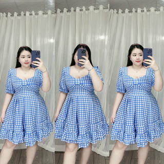 [Bigsize 60-85kg] Đầm lụa xếp ly ngực