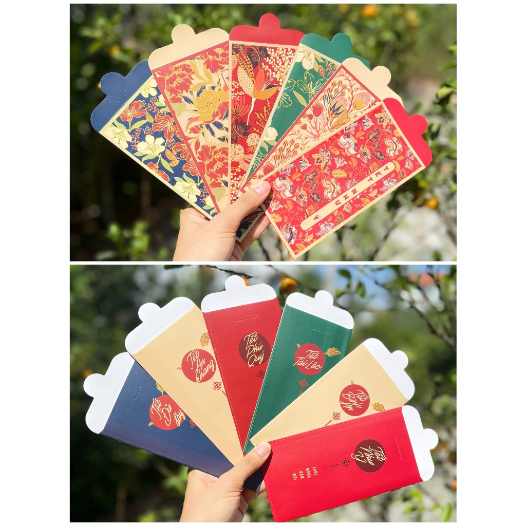 Combo 60/120 Bao Lì Xì TẾT THIẾT KẾ đặc sắc - Tổng hợp các mẫu - Giấy C150 cán mờ in sắc nét