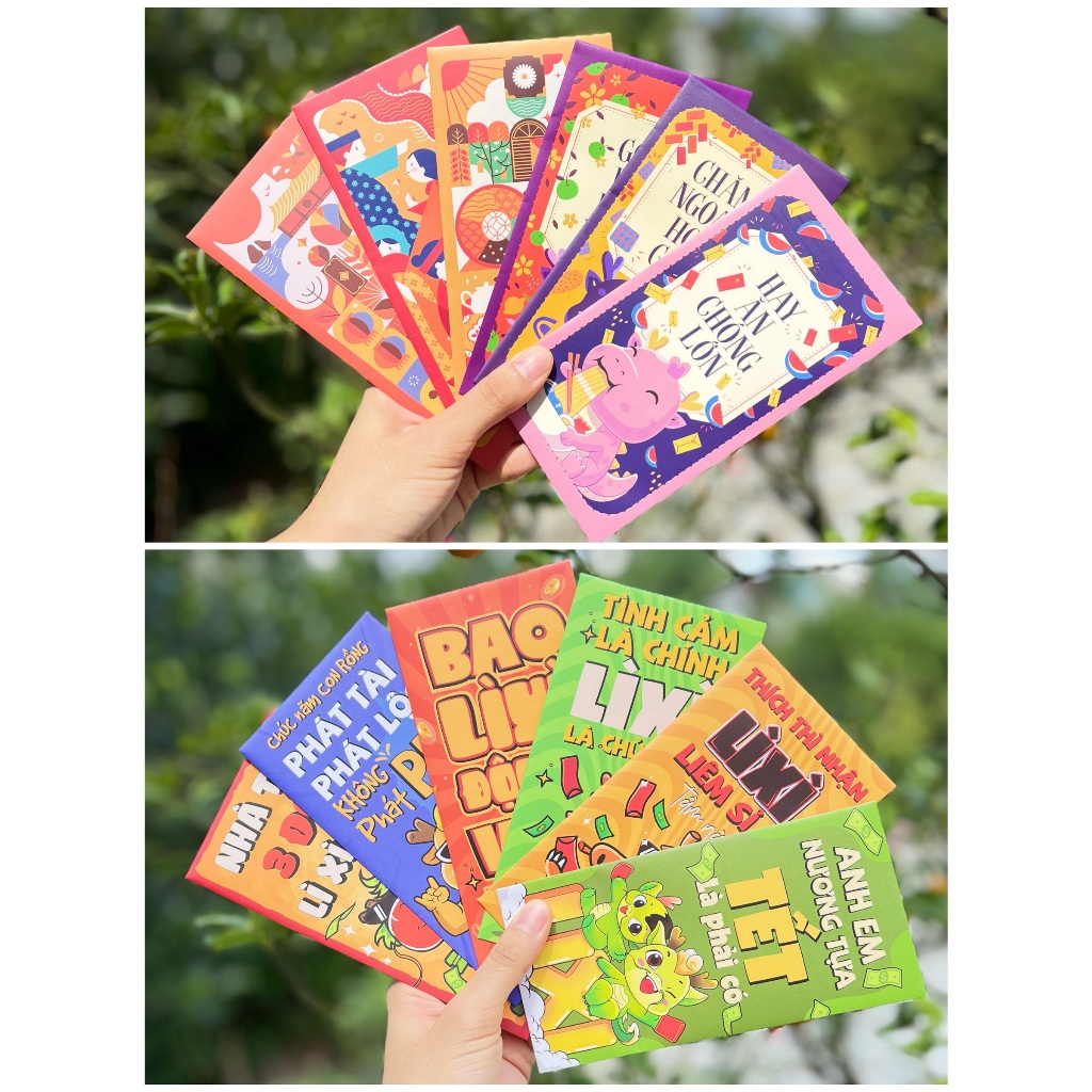 Combo 60/120 Bao Lì Xì TẾT THIẾT KẾ đặc sắc - Tổng hợp các mẫu - Giấy C150 cán mờ in sắc nét