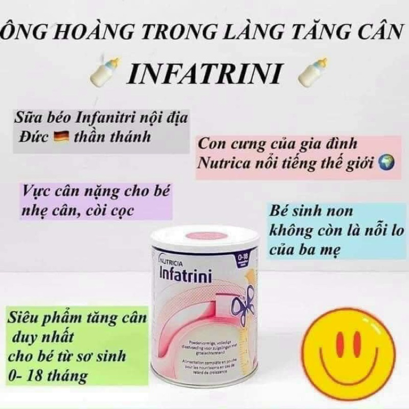 Sữa bột INFATRINI Đức 400gr giúp bé tăng cân