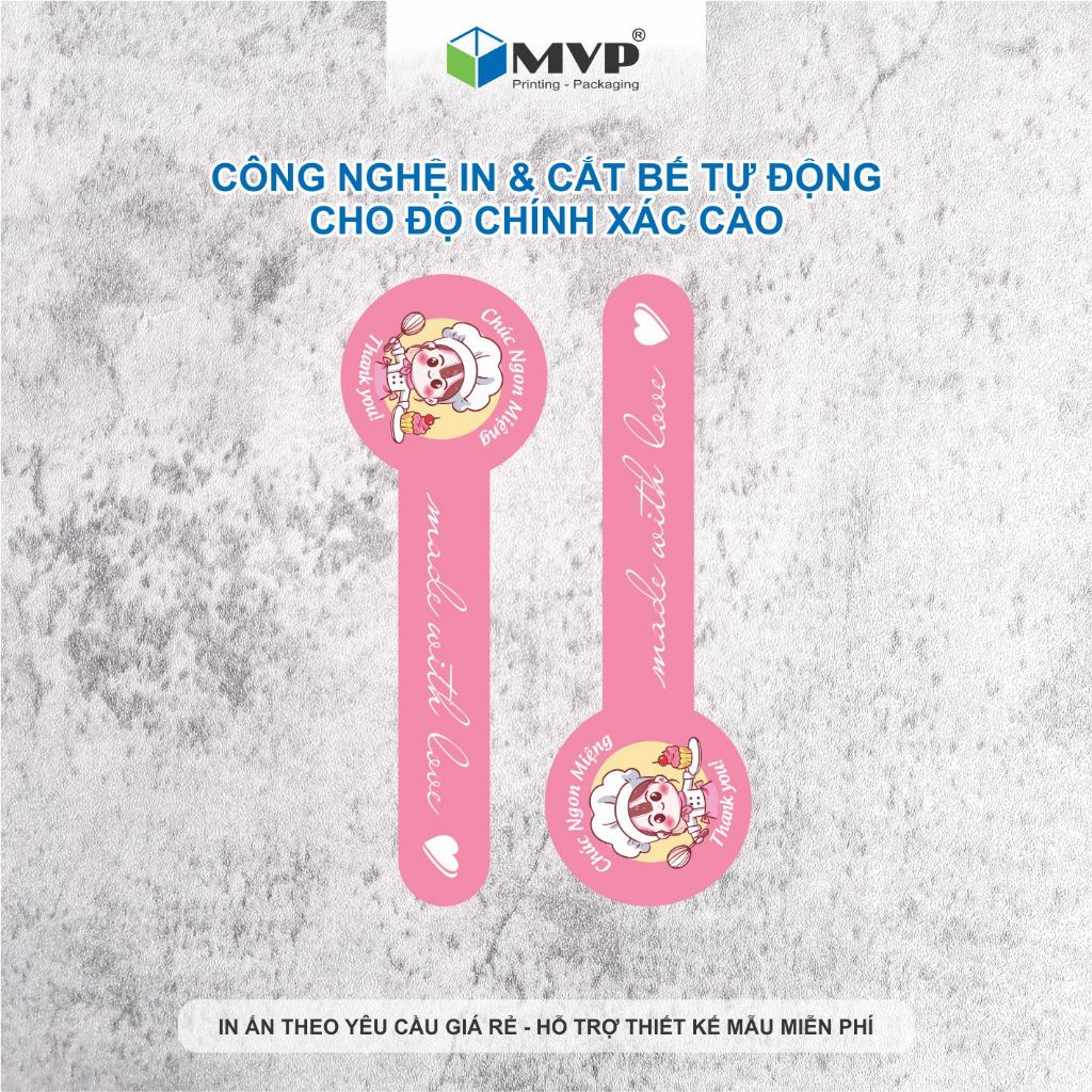 Tem dán chúc ngon miệng - Tem niêm phong Thank you dái cm