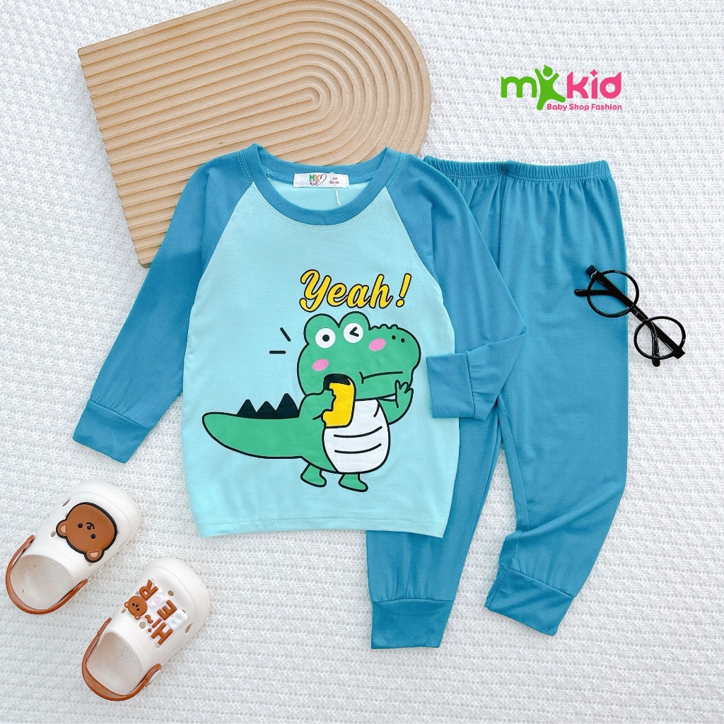 Bộ Thu Đông Cho Bé 7-27KG 💖 Bộ Thun Lạnh Dài Tay MK KID Với Họa Tiết OTO Và Phi Hành Gia Cho Bé Trai